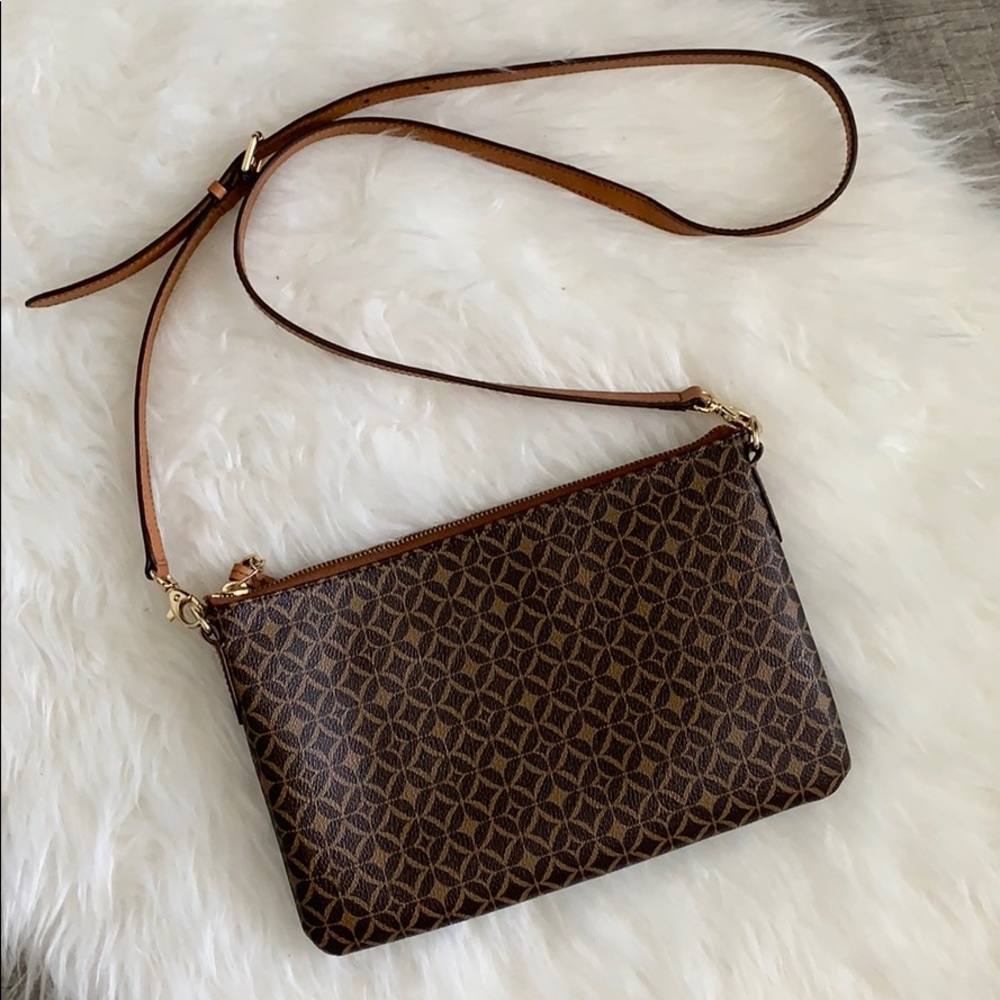 FOSSIL retro print leather crossbody